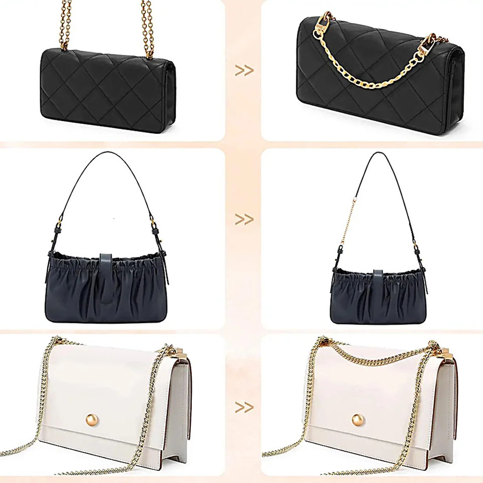 406090120cm Handbag Metal Chains DIY Purse Chain With Buckles Shoulder Bags Straps Handbag Handles Bag Parts Gold Chain 250812