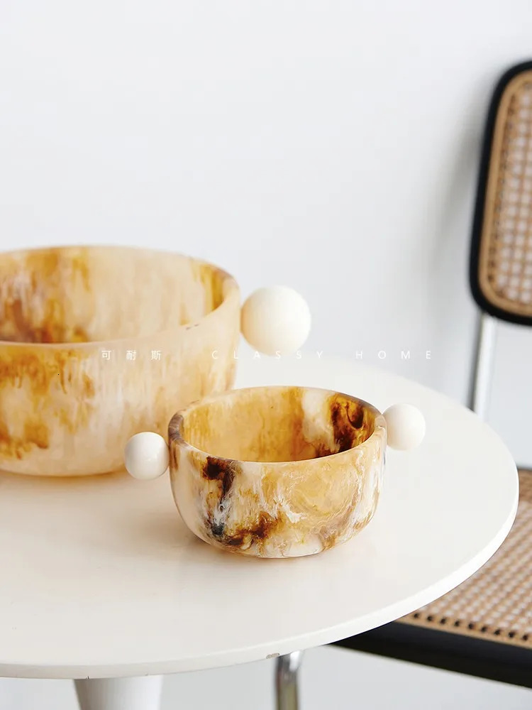 WabiSabi Desktop Decoration Tray Bowl Fluid Resin Jewelry Box Home decoration Storage Ornaments 250813