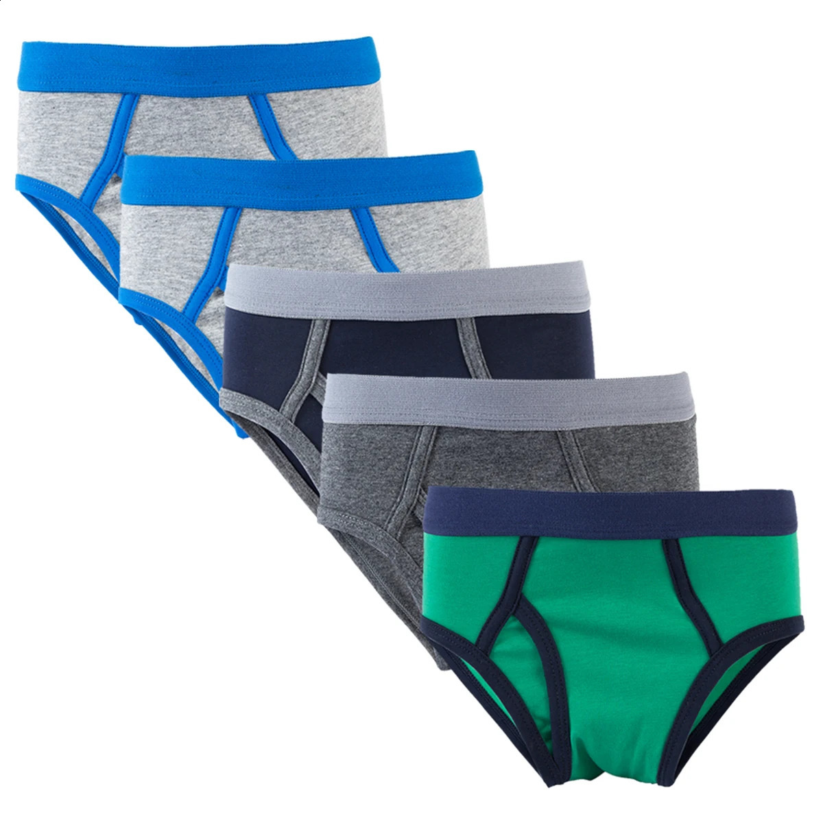 Boys Solid Color Briefs Underwear 5Pcs 250812