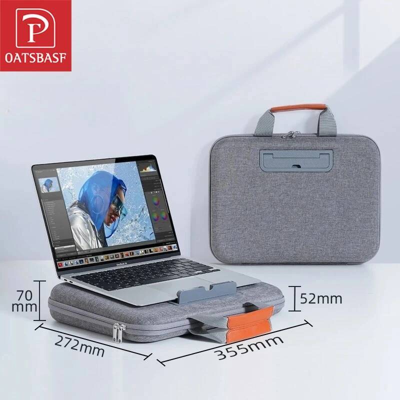 Oatsbasf 2 in 1 Case & Stand for 13.3-16.2'' Notebook Tablet Laptop Bag Shockproof Travel Business Computer Briefcase high-quality