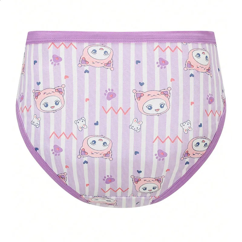 4Piece Premium Cotton Girl Panties Double Layer Bottom Children Underwear Comfort Daily Wear Girls Briefs Cute Cartoon Patterns 250812