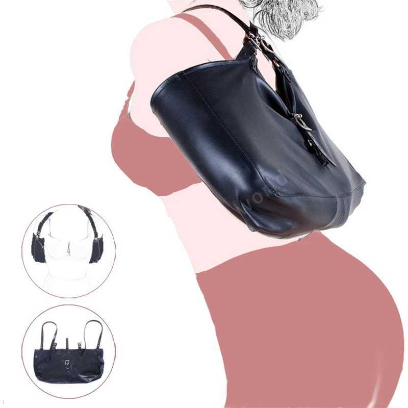 Handcuffs Bondage Leather Arm Binder Restraint Straight Jacket Crossed Arms Back Bag BDSM Slave Lockable Gloves Erotic Sex Toys XJ250813