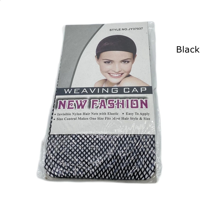 20 packs Fashion Weaving Cap Stretchable Elastic Hair Net Top Open Snood Wig Cap Hairnet Hair Mesh 250812