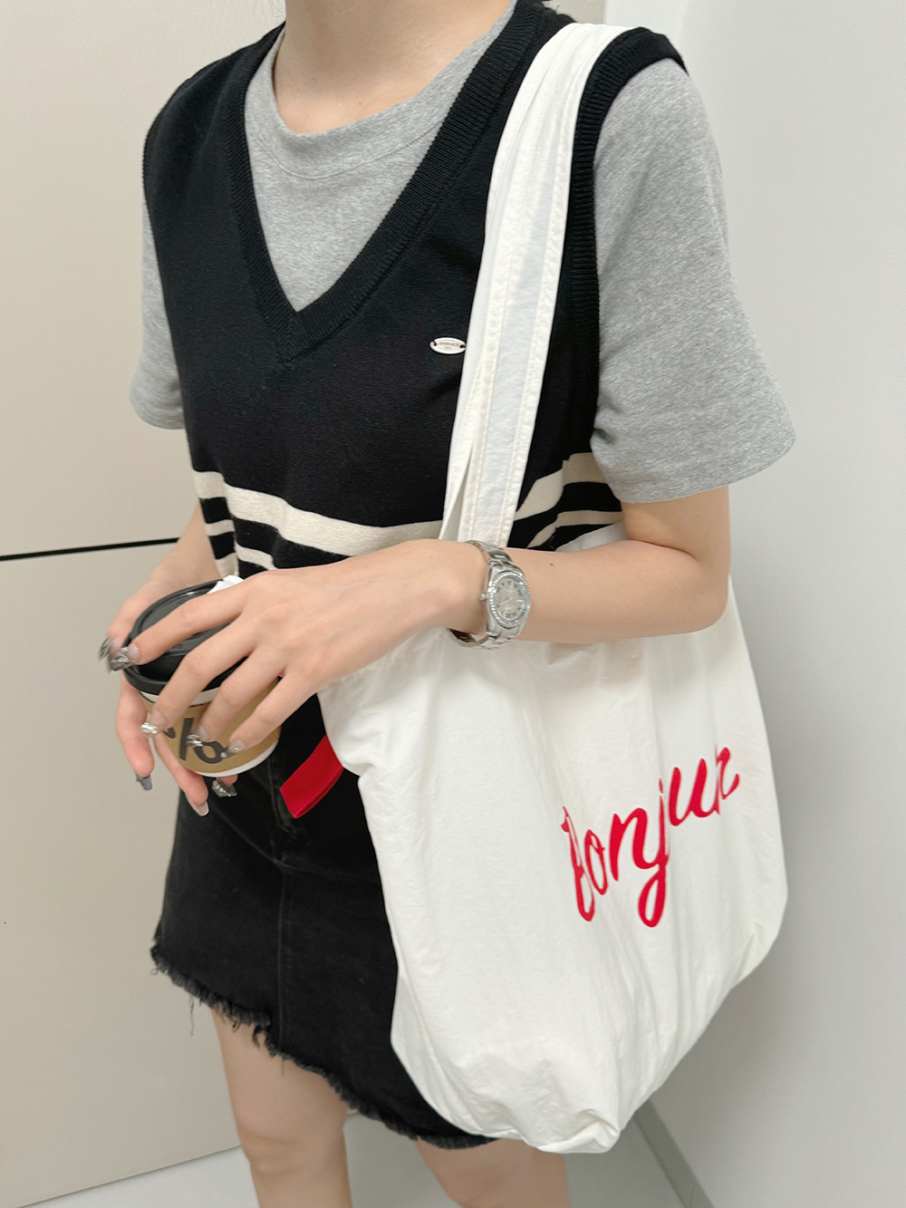 Drawstring Lightweight Cloth Ins Tote Commuting Campus Style Handheld Shoulder Large Capacity Bag ddmymarket