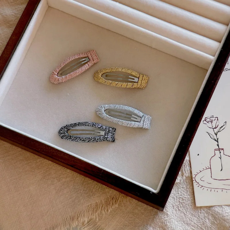 80 PCS/Lot Sparkly Ribbon Covered Snap Clips Baby Hairpins For DIY Accessories 250812