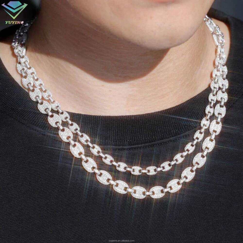 Fashion Mossanite Fine Jewelry 6mm 8mm Wide S Sier Dia Necklace VVS Moissanite Hiphop Cuban Link Chain