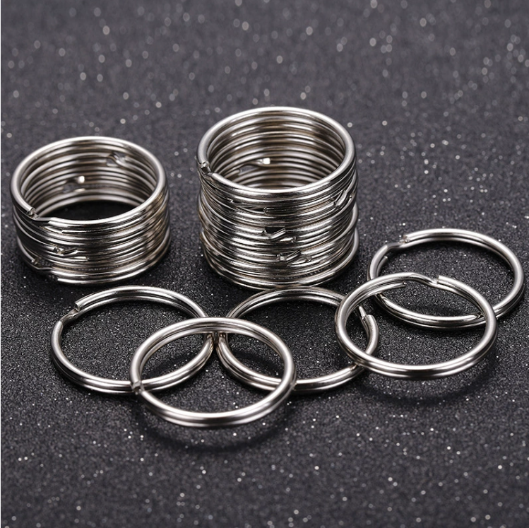 Key Ring Silver Tone Split Key Rings 1.5X25Mm Metal Hook Ring For Diy Keychain Making Handmade Keyrings Chain Holder Jewelry Connectors