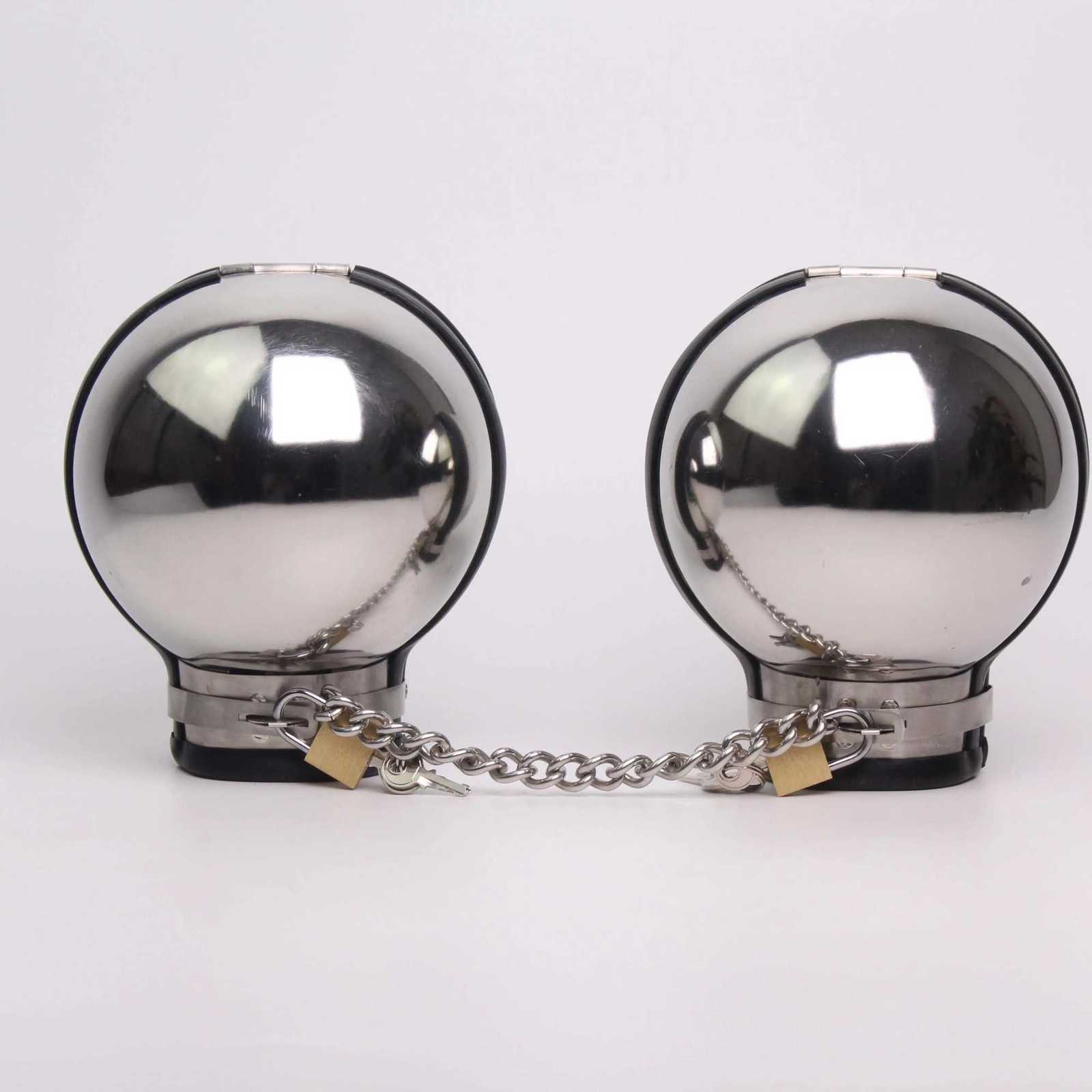 Metal Round Ball Handcuffs Chastity Bra Multi Colors Lockable Fist Mitts Restraint Sex Toys for Men and Women BDSMXJ250813