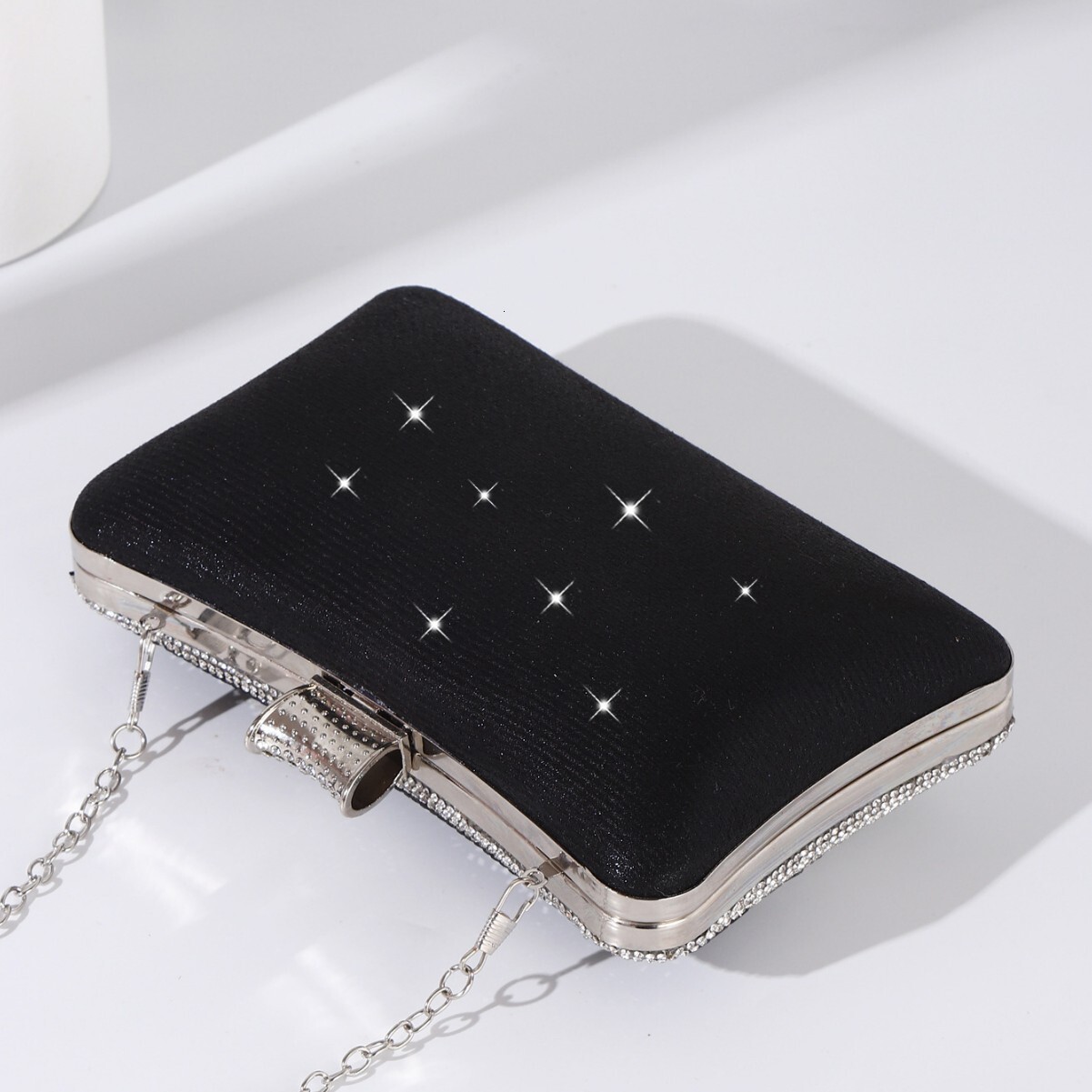 2025 New Cross border Evening Dress Bag Black and White Striped Vertical Crossbody Bag Designer Bag Diamond Inlaid Handbag Shoulder Bag