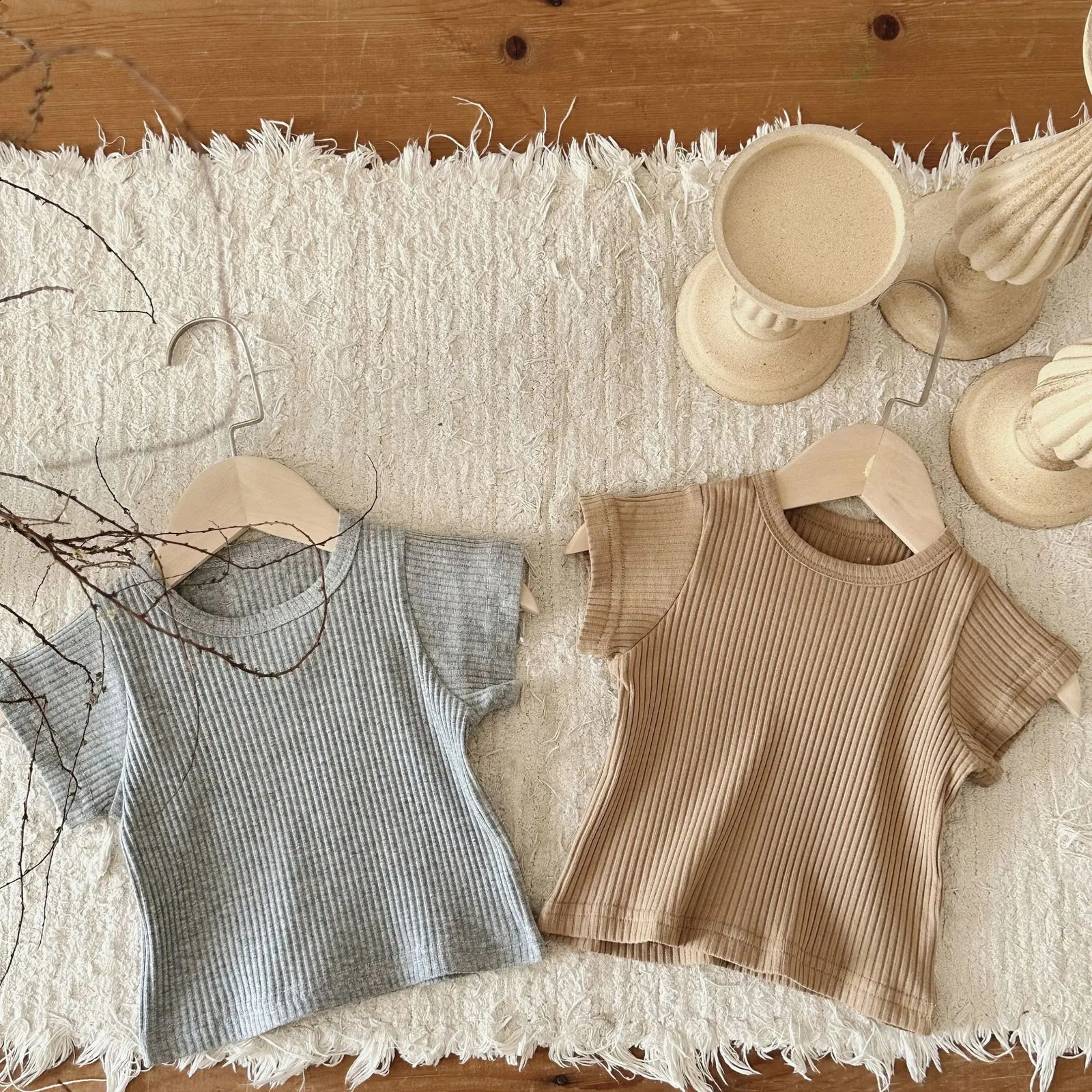 Summer Baby Short Sleeve T Shirts Cotton Infant Boy Solid Versatile Tees Toddler Girl Oneck Ribbed Bottoming Tops 250812