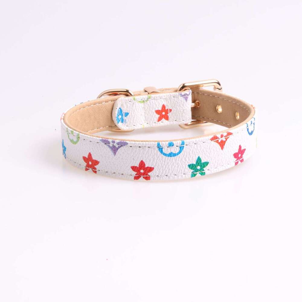 Jinjite New Pet Large Pai Old Flower Style Classic Dog Collar Leash Set