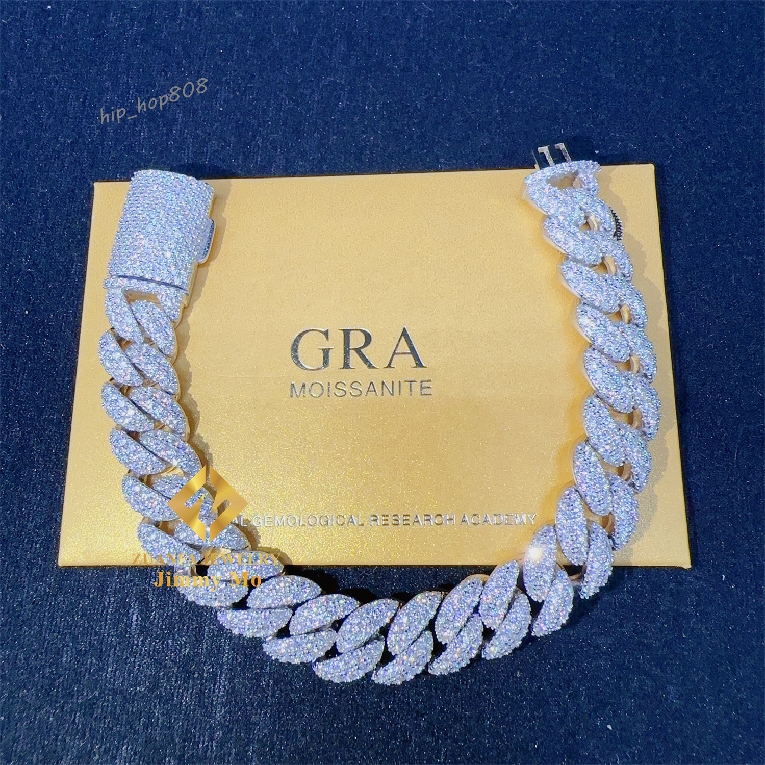 12mm Width Drop Shipping 925 Sterling Silver White Gold Plated VVS Moissanite Iced Out Hip Hop Cuban Link Bracelet