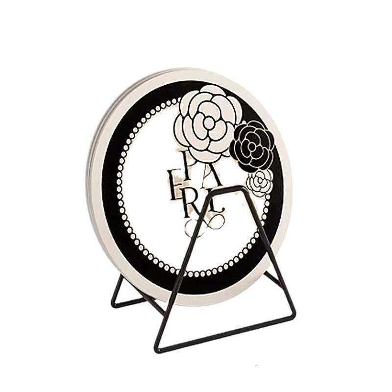 Light Round Coaster Heat Insulation Desktop Bar Mat Kitchen Water Absorption Silicone Pad Camellia Flower Placemat