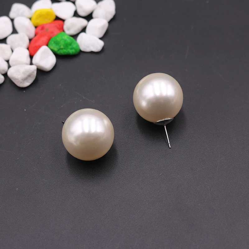 2cm Big Simulated Pearl Earrings Temperament Simple Personality White Statement Earrings For Women Korean Earrings Jewelry Gift Y250812
