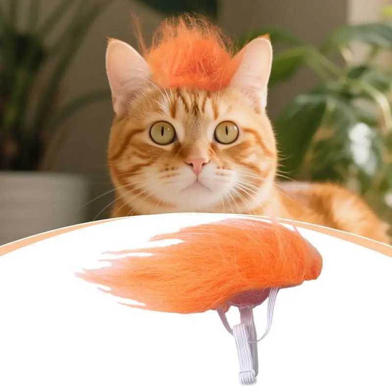 Cat Wig Orange Pet Fake Hair Cat Cosplay Decoration Pet Headwear Costume For Halloween Christmas Travel Indoor Outdoor Gathering XJ250813