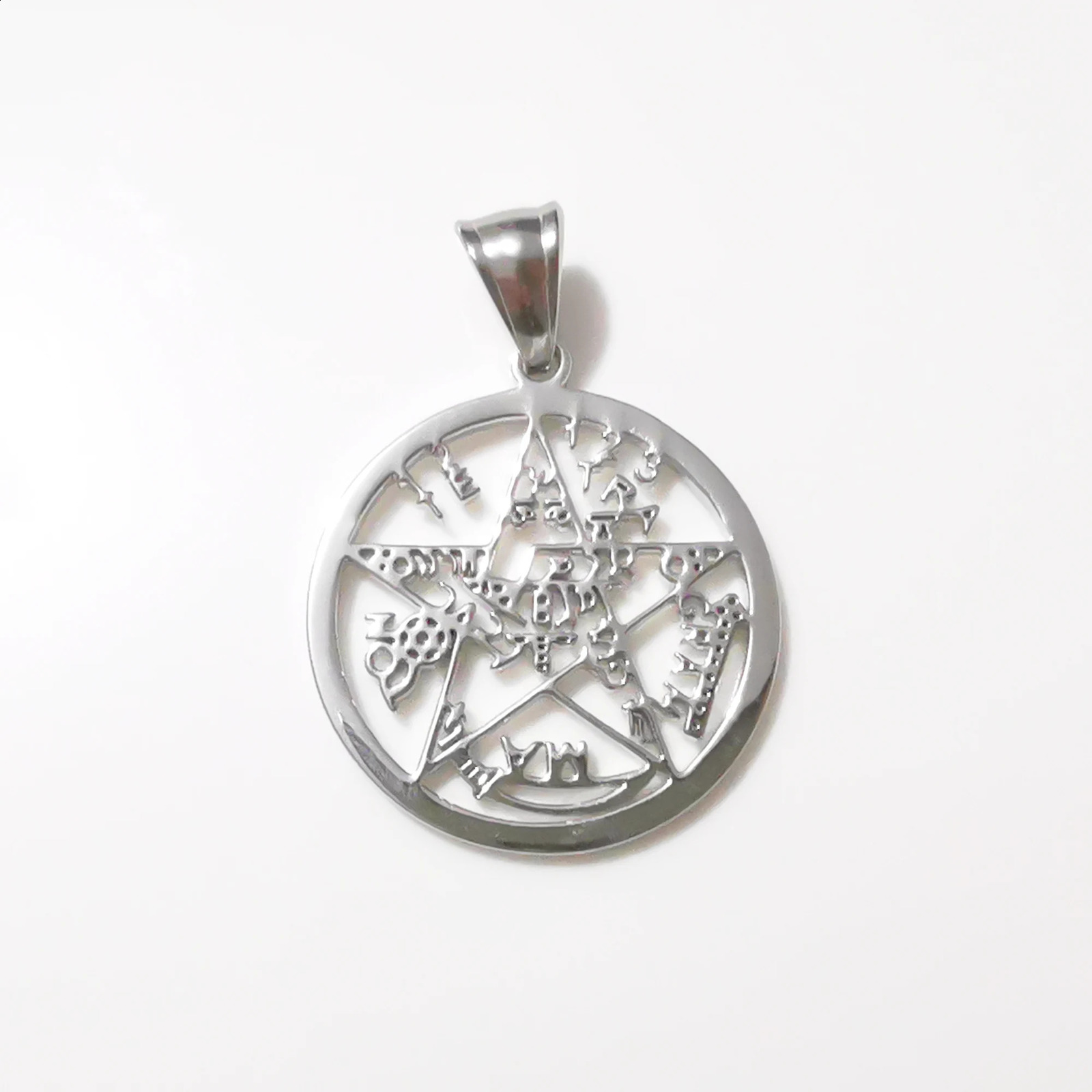 5pcs Lot Religious Wicca paganism Pendant Scripture Necklace stainless steel jewelry 250807