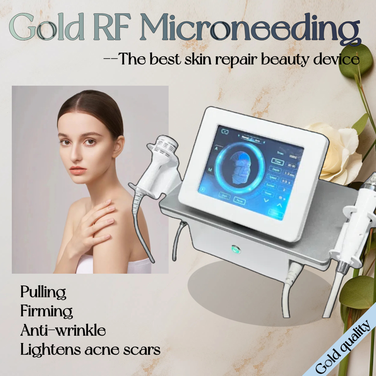 Hot selling RF microneedle 2-in-1 Cold Hammer Skin Firming Acne Scar Fractional Radiofrecuencia Microneedle Needle Machine