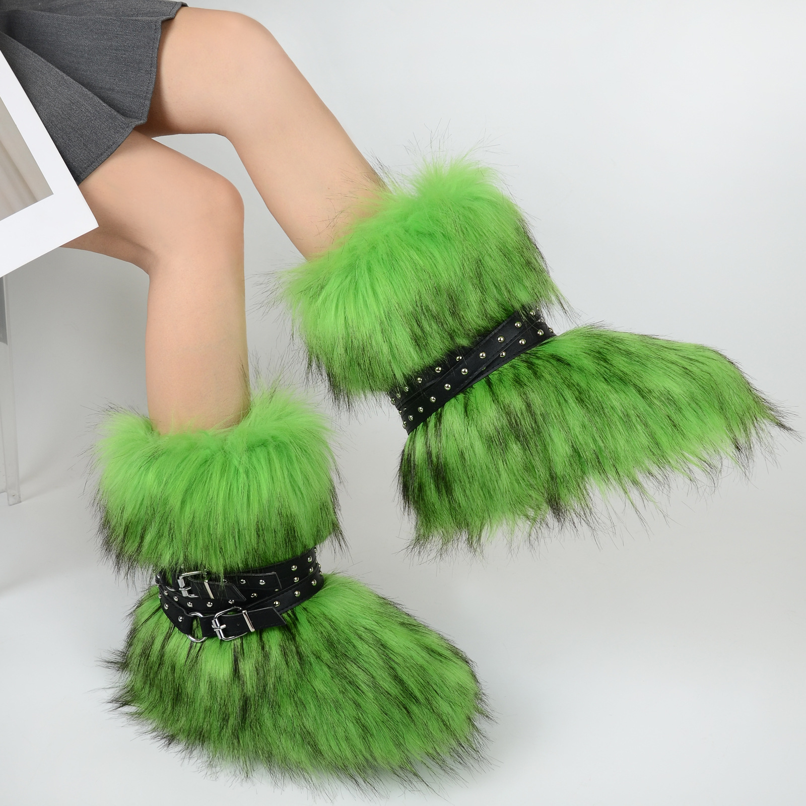 Explosive boots 2025 winter new plush snow boots cross belt fashion design spicy girl style versatile warm plush boots with multiple colors to choose 