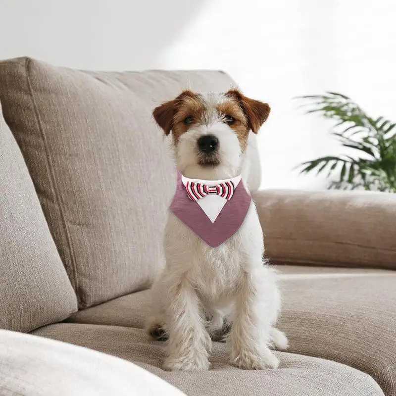 Dog Wedding Outfit Stylish Formal Dog Tuxedo Formal Dog Wedding Attire Funny Collar Bandana Accessories For Birthday Parties XJ250813