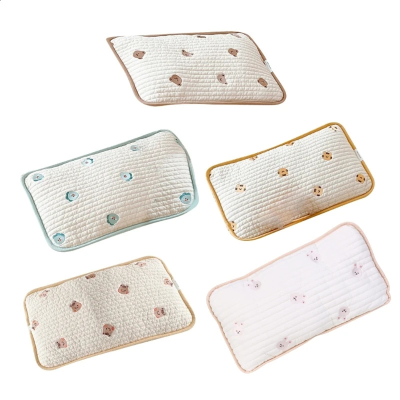 Baby Pillows Baby Head Support Quilted Pillow with Animal Pattern Baby Flat Pillow for Toddlers borns 0-3 Year W3JF 250813