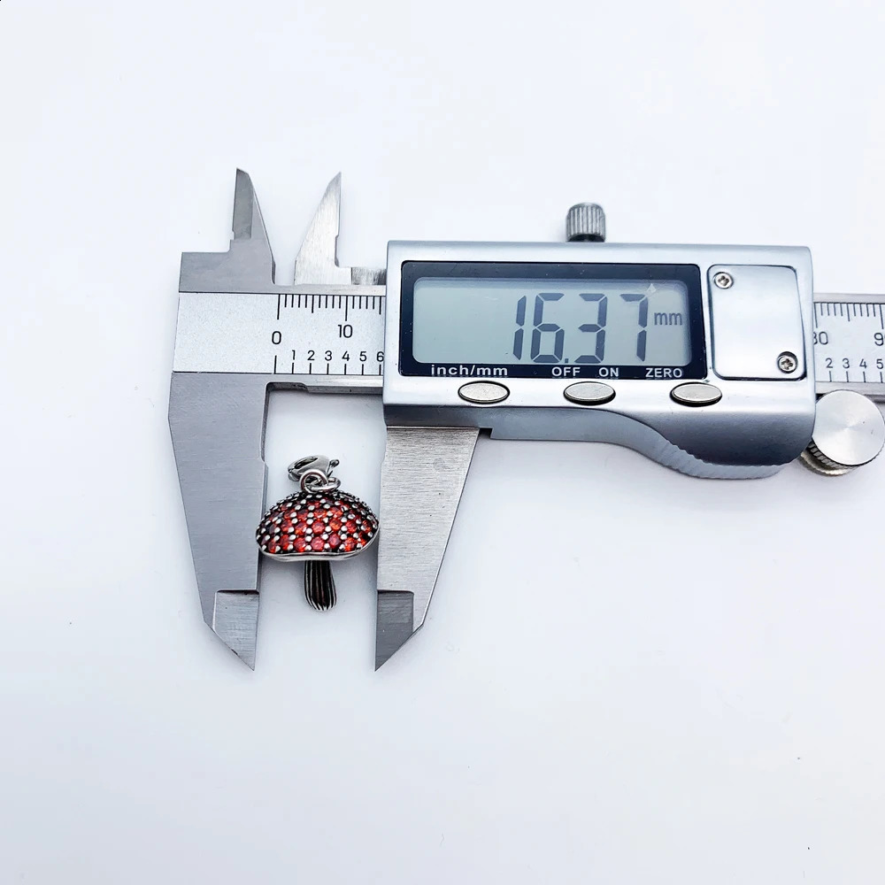 Trendy Mushroom Pendants Charm For Jewelry Making Bronze Color CZ Pave 925 Sterling Silver Gift For Women 250807