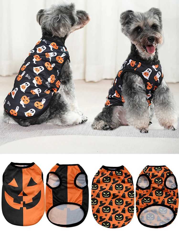 Dog Cosplay Costumes Funny Pumpkin Halloween Puppy Party Clothes Pet Transformation Sleeveless Vest For Small Medium Dogs CatsXJ250813