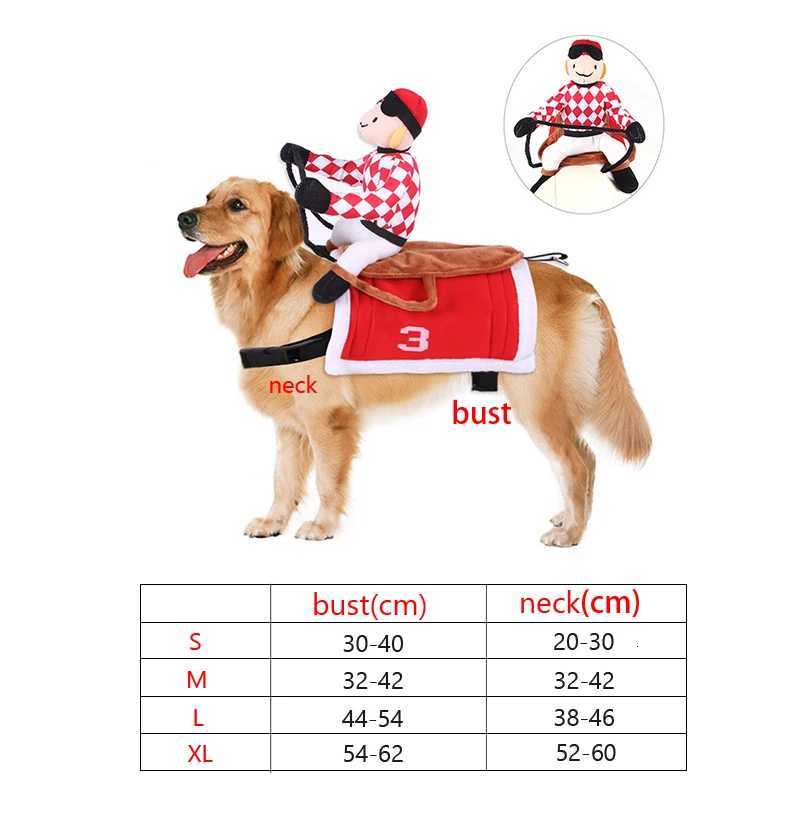 Dog Fancy Dress Horseback Riding Cosplay Costume Halloween Funny New Years Dog Suit Soft Breathable Clothes Dogs AccessoriesXJ250813