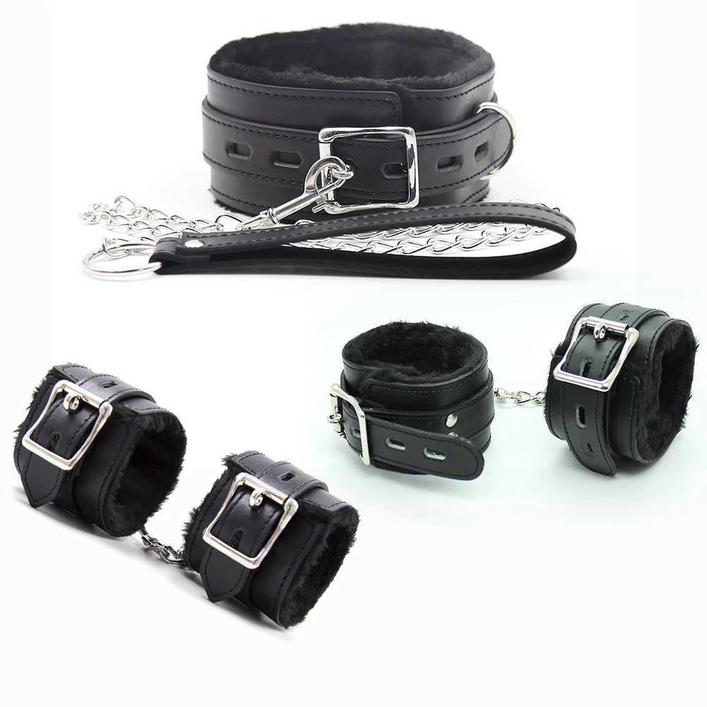 Collar Set Premium Bondage Set Plush Restraint Kits Luxury Collar Anklecuffs and Handcuffs Submissive Sex Toy for Fetish Play Fun W250813
