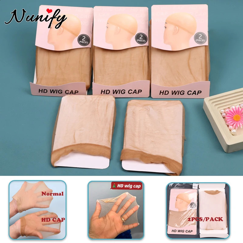Hd Wig Cap 5/10Packs Ultra Thin Stocking Wig Cap For Lace Wigs Hairnets Invisible Hair Hat Stocking Wig Caps With Elastic Band 250812