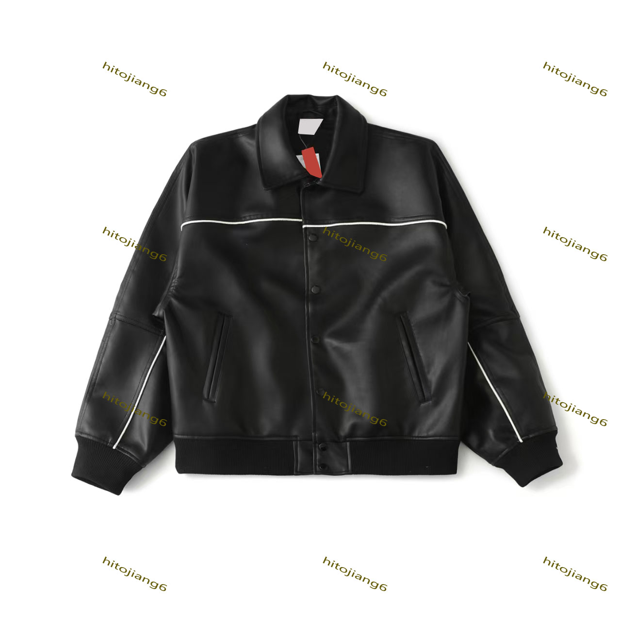 High Quality Heavy Ins Cotton Leather Jacket Casual Hoodie High Street Loose Retro Street Rock Mens Style 111