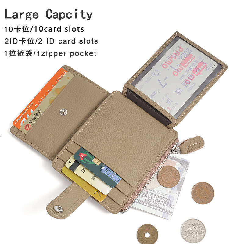 New Women Ultra-Thin Multi-Card Slots Small Wallet Cowhide Large Capacity Card Holder Zipper Coin Purse designer wallet B5 B5