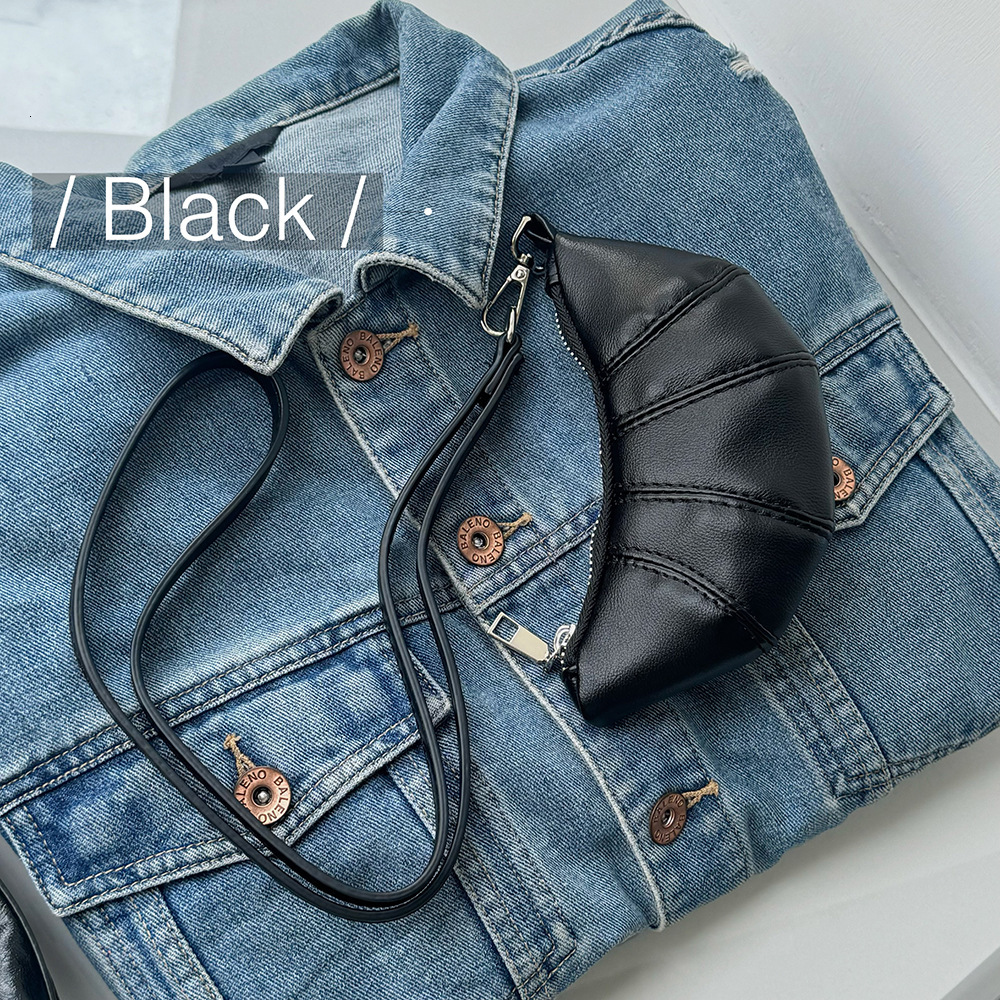 Halter Neck Small Coin Purse Cute Croissant Design Niche Mini Concave Shape Single Shoulder Lipstick Earphone Bag ddmymarket