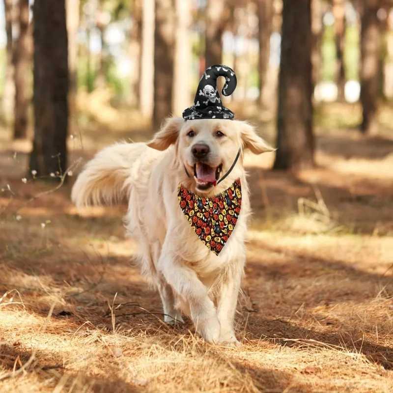 Halloween Dog Cat Costume Funny Pet Halloween Party Dress Up with Adjustable Hat Cute Dogs Triangle Neck Scarf Pet Party Clothing XJ250813