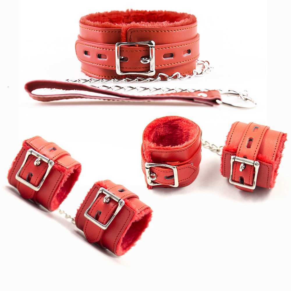 Collar Set Premium Bondage Set Plush Restraint Kits Luxury Collar Anklecuffs and Handcuffs Submissive Sex Toy for Fetish Play Fun W250813