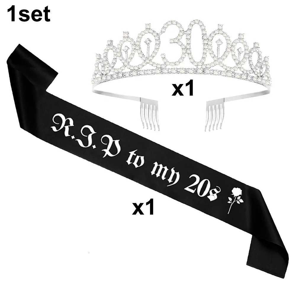 30th Birthday Sash and Tiara Set Funny 30th Birthday Gift for Women RIP to My 20s Sash 30 Years Old Birthday Party Decorations X250813
