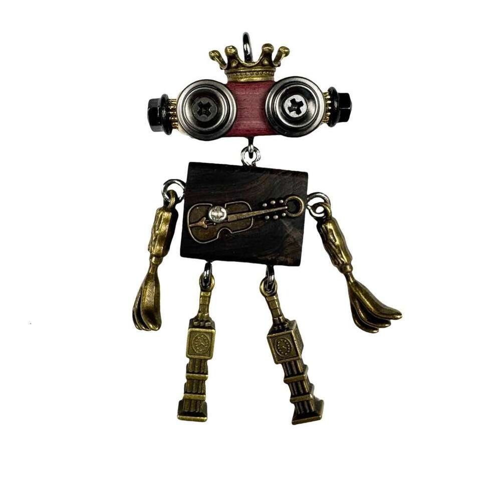 Handmade Punk Robot Hanging Ornament Trendy Play Stall Niche Design Phone Chain Unisex Necklace Pendant