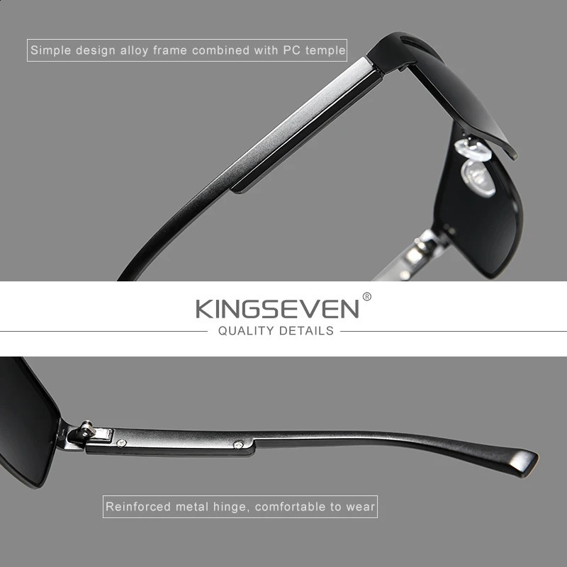KINGSEVEN Pochromic Sunglasses Men Chameleon Polarized Pilot Sun Glasses Driving Square Eyewear Mens Male 250804