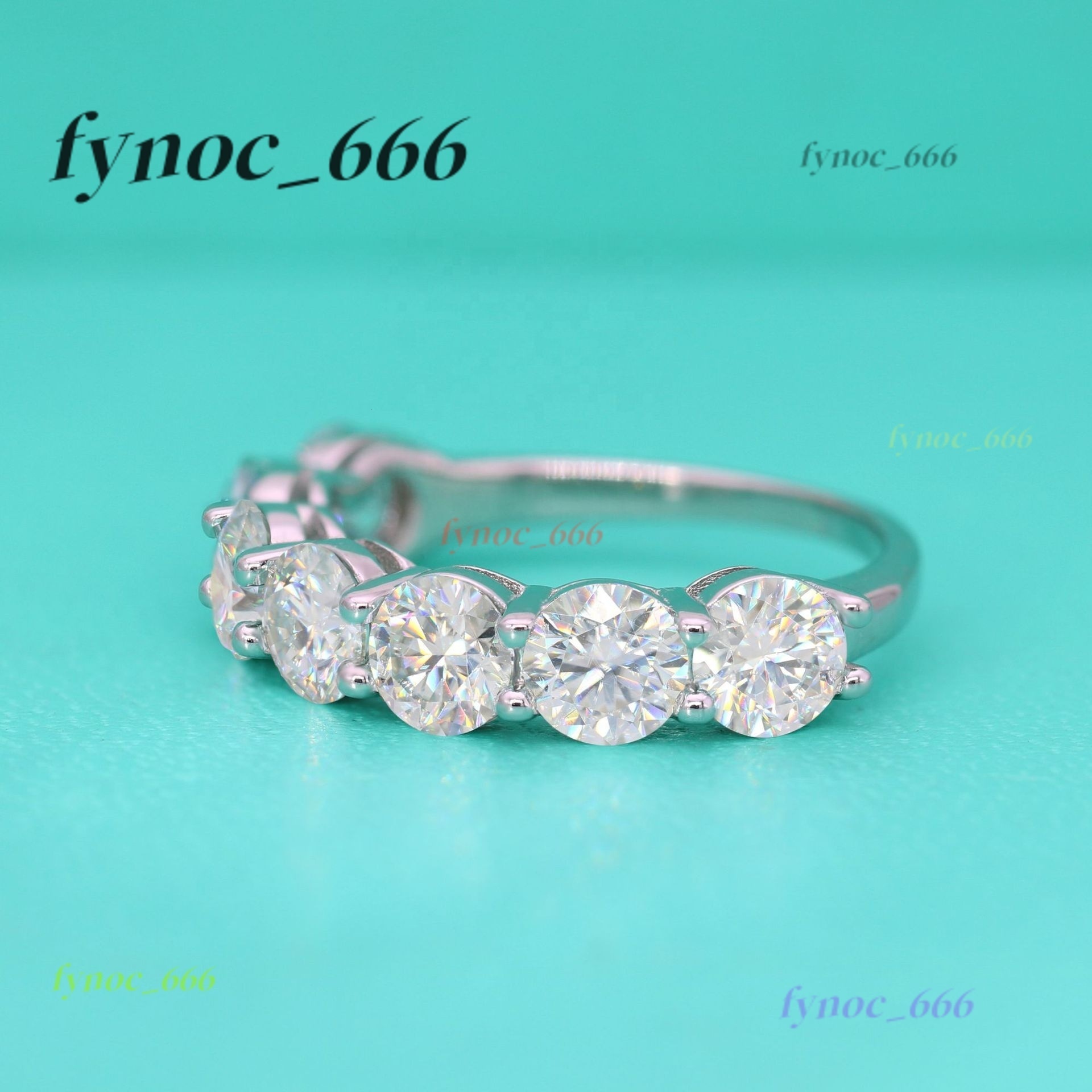 D with GRA Card Round Anniversary Rings 925 Silver Vvs Moissanite Diamond Engagement Ring for Women