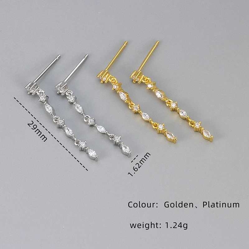 Delicate Bling Cubic Zirconia Chain Earrings High-Grade Fashion Gift Jewelry Y250812