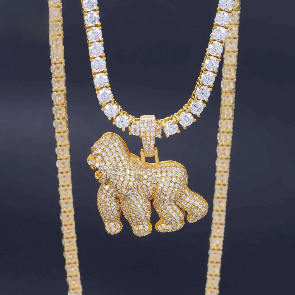 New Design Pass Tester Hip Hop Jewelry Sterling Sier VVS1 Moissanite Dia Gorilla Pendant Necklace