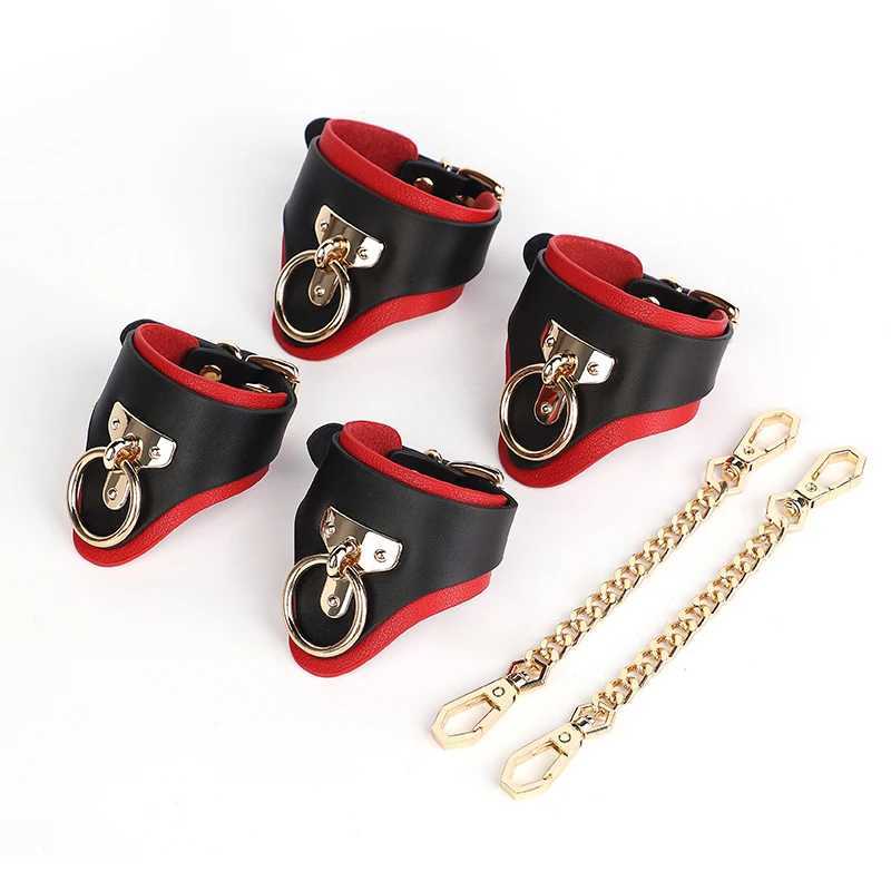 BLACKWOLF Genuine Leather Handcuffs and Anklecuffs Bondage Toys for Couples Bdsm Toy Luxurious Quality for Sex Adult Games W250813
