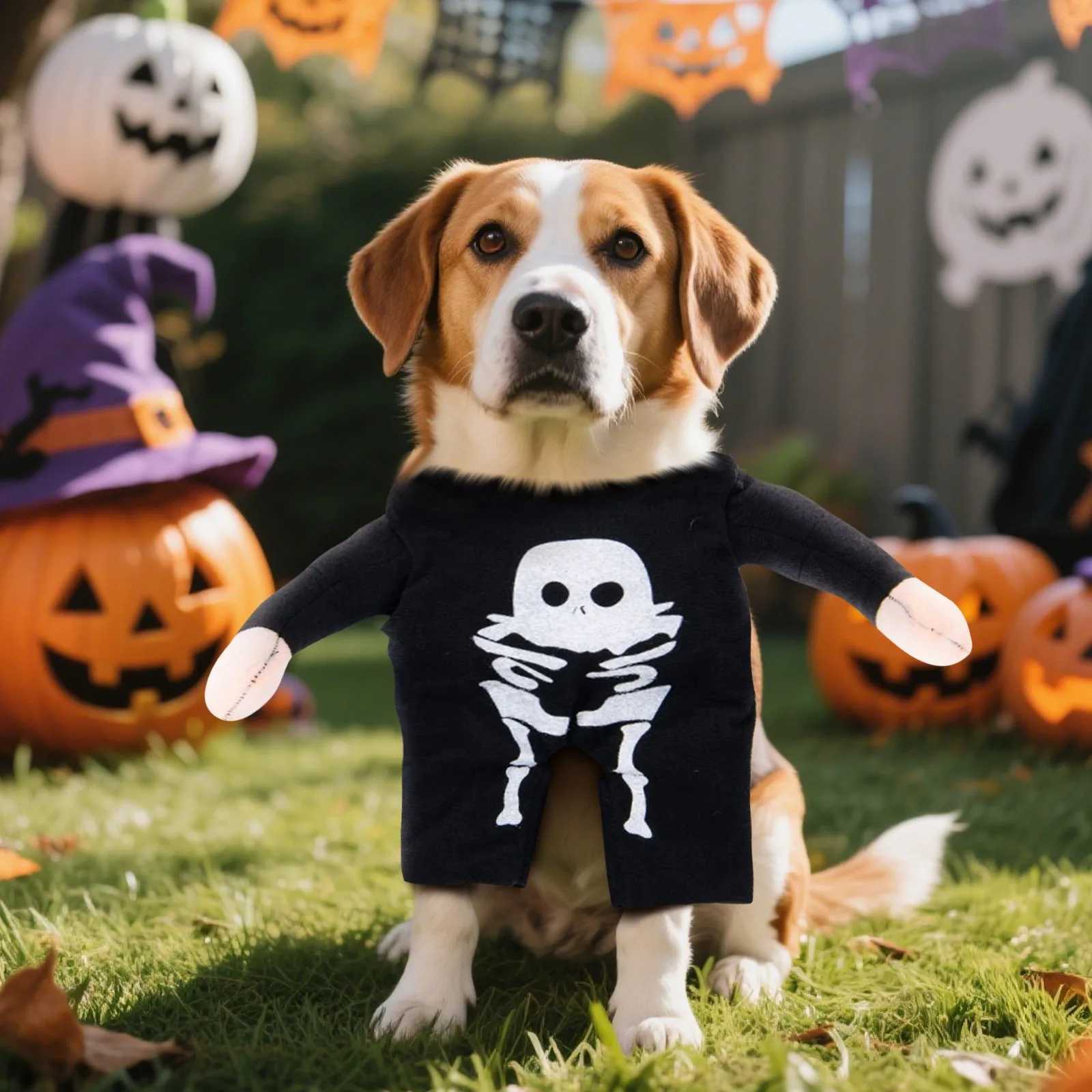 Halloween Funny Skeleton Pet Clothes Cute Dog Cat Cosplay Costumes Halloween Theme Party Festival Atmosphere Decoration Outfits XJ250813