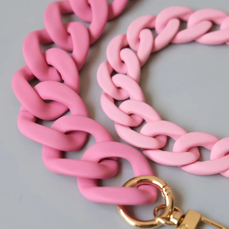 Fashion Woman Handbag Accessory Chains Matte Cute Candy Pink Resin Chain Frosted Strap Women Clutch Shoulder Purse Chain 250812
