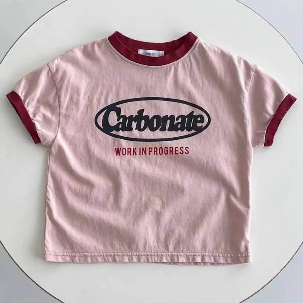 Fashion Letter Print Baby Short Sleeve T Shirts Infant Casual Tops Children Loose Tee Toddler Boy Girl Summer Shirt 250812