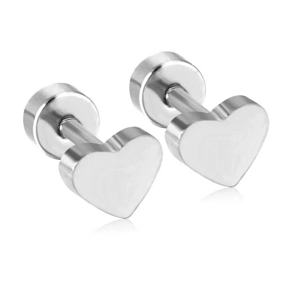 K Gold Plated White Gold Plated Posts Pair of Flat Back Stud Earrings for Women | Heart Earrings H250909
