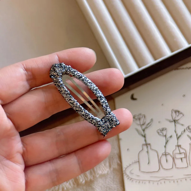 80 PCS/Lot Sparkly Ribbon Covered Snap Clips Baby Hairpins For DIY Accessories 250812