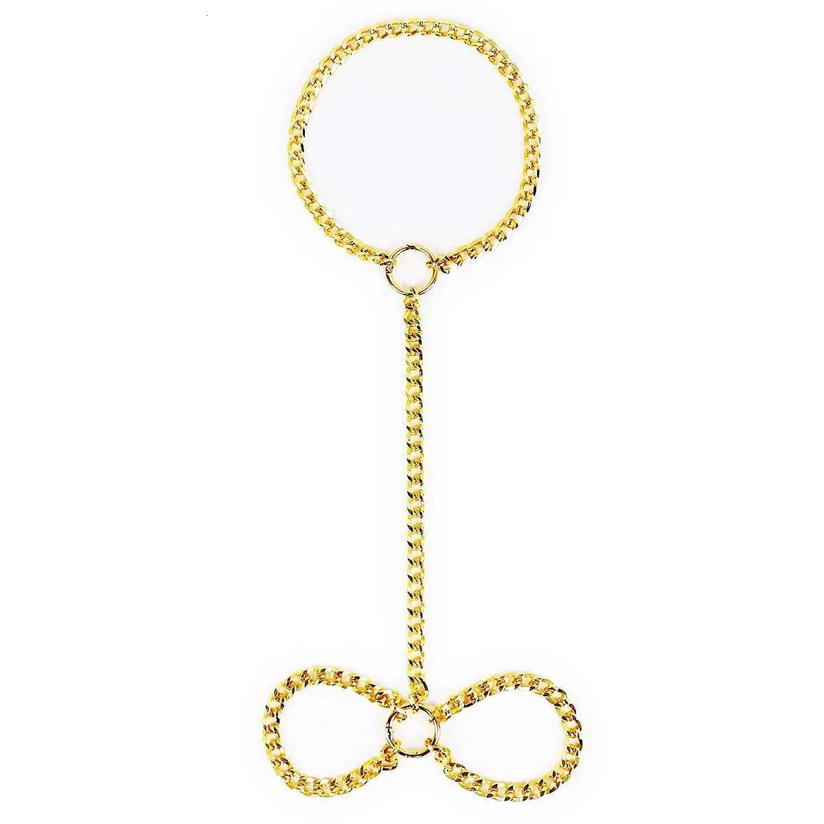 Stainless Steel Detachable Buckle Chain Neck Collar Handcuffs Wrist Ankle Cuffs Adult Slave BDSM Bondage Sex Toys for Women MenXJ250813