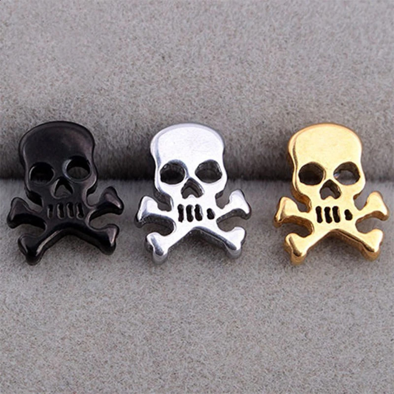 1 piece Fashion Skull Stud Earrings Punk Rock Style For Women Men High Quality Stainless Steel Hiphop Ear Piercing Jewelry 250812