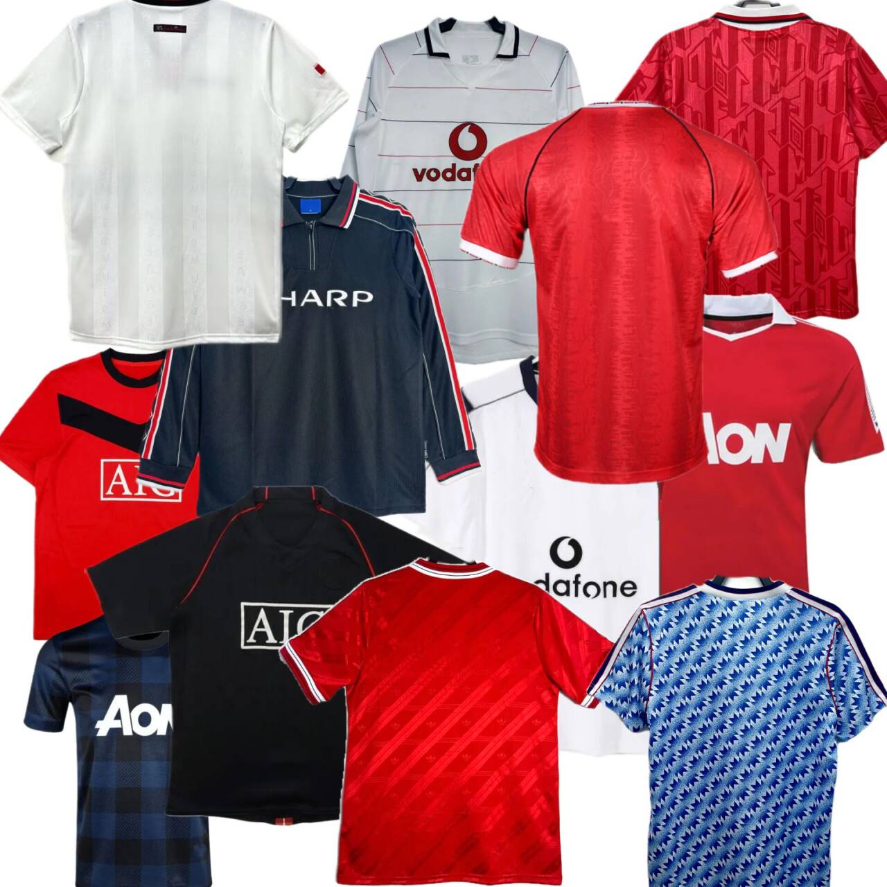 Football jersey UnitedS 1998 99 2000 02 03 04 05 06 07 08 09 2010 11 12 13 14 v.NISTELROOY Giggs retro classic soccer jerseys Nani Scholes Vidic SOLSKJAER