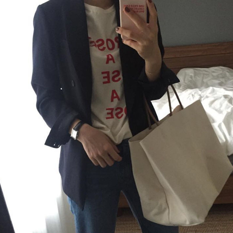 2025 Women's Korean Dongdaemun Same Style Simple Large Capacity Handheld Shoulder Shopping Bag ddmymarket